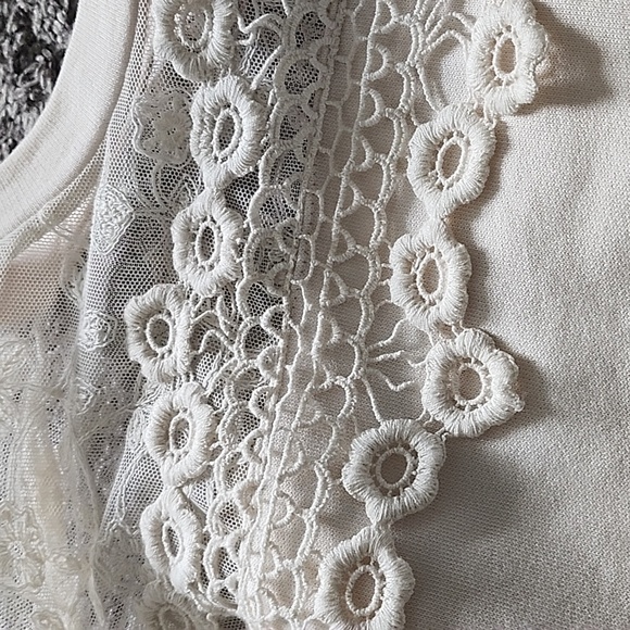 NWOT Cream Clothing Lace Sweatshirt - Picture 3 of 5